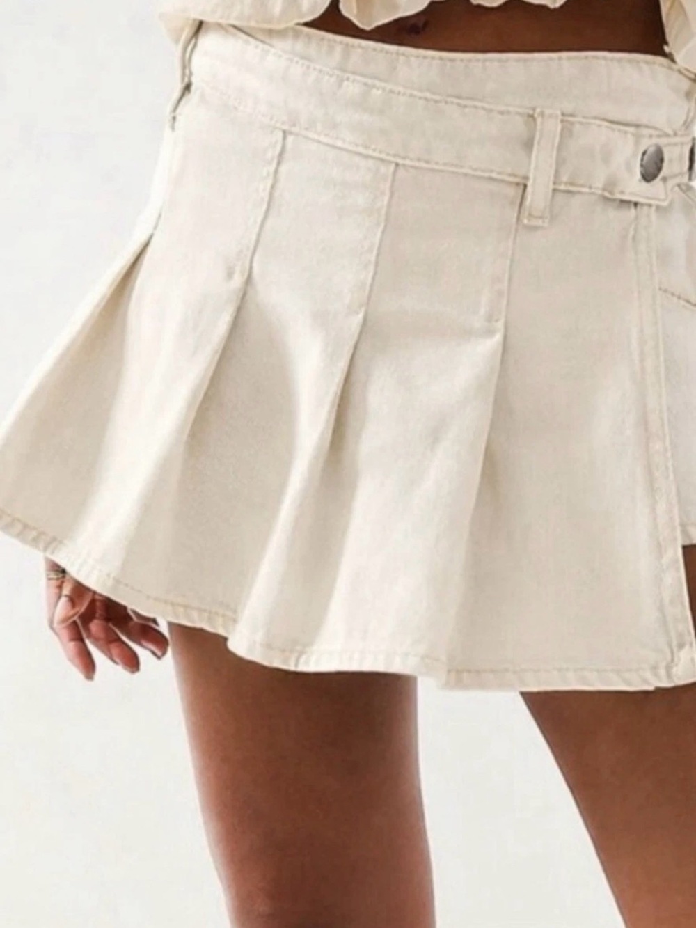 Free People Pleated Cream Women's Skort